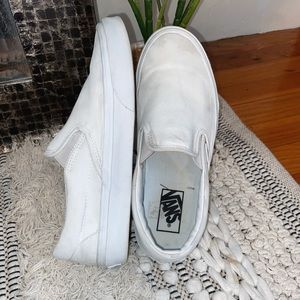 White slip on Vans sneaker